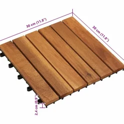vidaXL Terrasse Flise 10 pcs Brun 30 x 30 cm Akacietræ