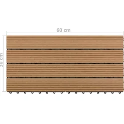 vidaXL Terrasse Flise 6 pcs Brun 60 x 30 cm WPC