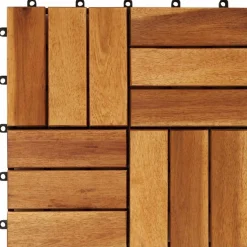 vidaXL Terrasse Flise 10 pcs Brun 30 x 30 cm Akacietræ