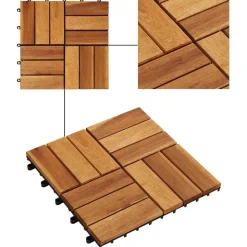 vidaXL Terrasse Flise 10 pcs Brun 30 x 30 cm Akacietræ