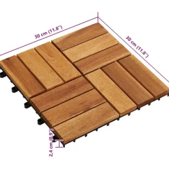 vidaXL Terrasse Flise 10 pcs Brun 30 x 30 cm Akacietræ