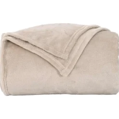 vidaXL Throw tæppe Beige 130 x 150 cm Fleece