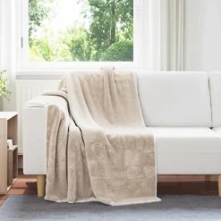 vidaXL Throw tæppe Beige 130 x 150 cm Fleece