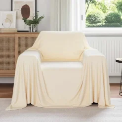 vidaXL Throw tæppe Creme 210 x 140 cm Fleece