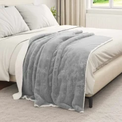 vidaXL Throw tæppe Grå 130 x 150 cm Fleece