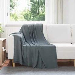 vidaXL Throw tæppe Mørkegrå 170 x 130 cm Fleece