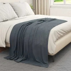 vidaXL Throw tæppe Mørkegrå 170 x 130 cm Fleece