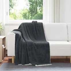 vidaXL Throw tæppe Mørkegrå 130 x 150 cm Fleece