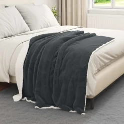 vidaXL Throw tæppe Mørkegrå 130 x 150 cm Fleece
