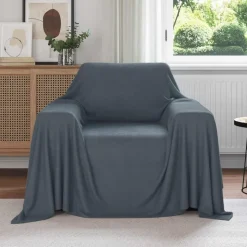 vidaXL Throw tæppe Mørkegrå 210 x 140 cm Fleece