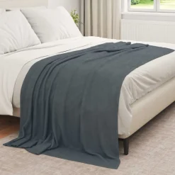 vidaXL Throw tæppe Mørkegrå 210 x 140 cm Fleece