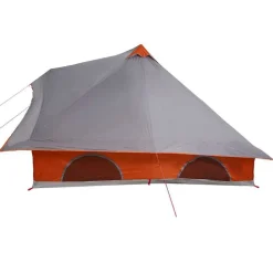 vidaXL Tipi telt med tag Grå og orange 358 x 296 x 258 cm taft