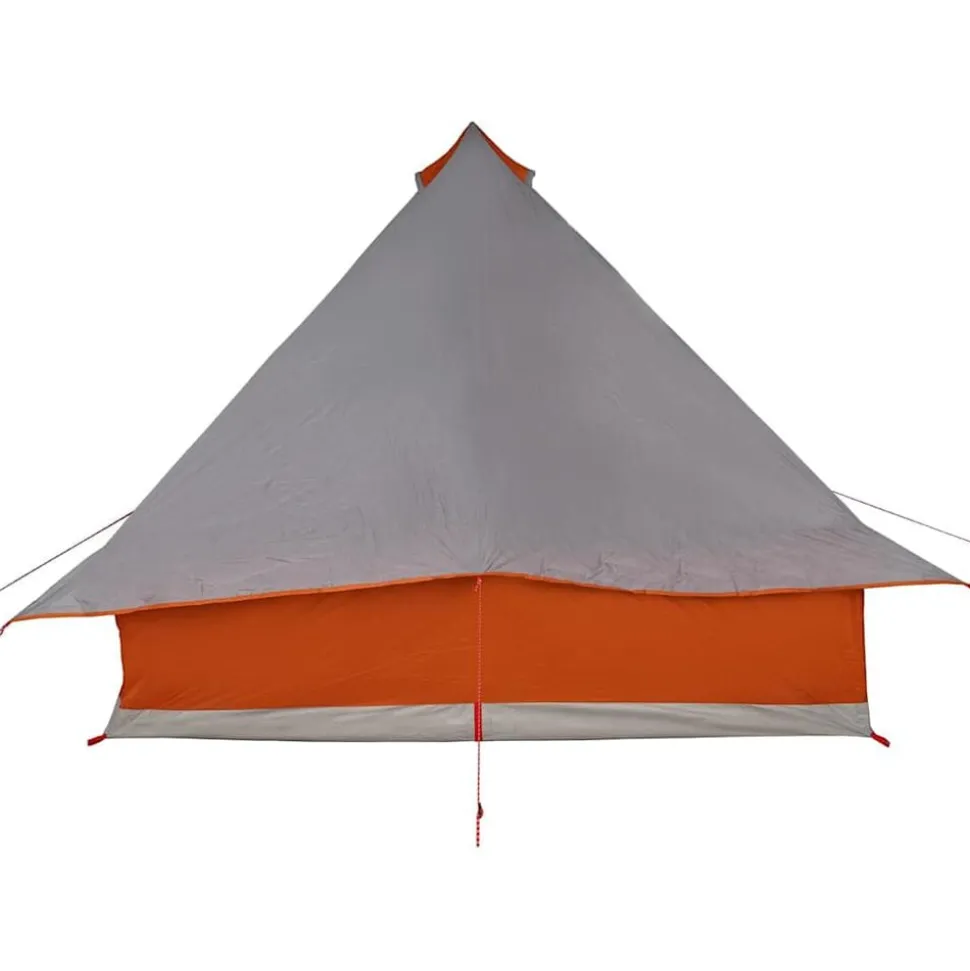 vidaXL Tipi telt med tag Grå og orange 358 x 296 x 258 cm taft