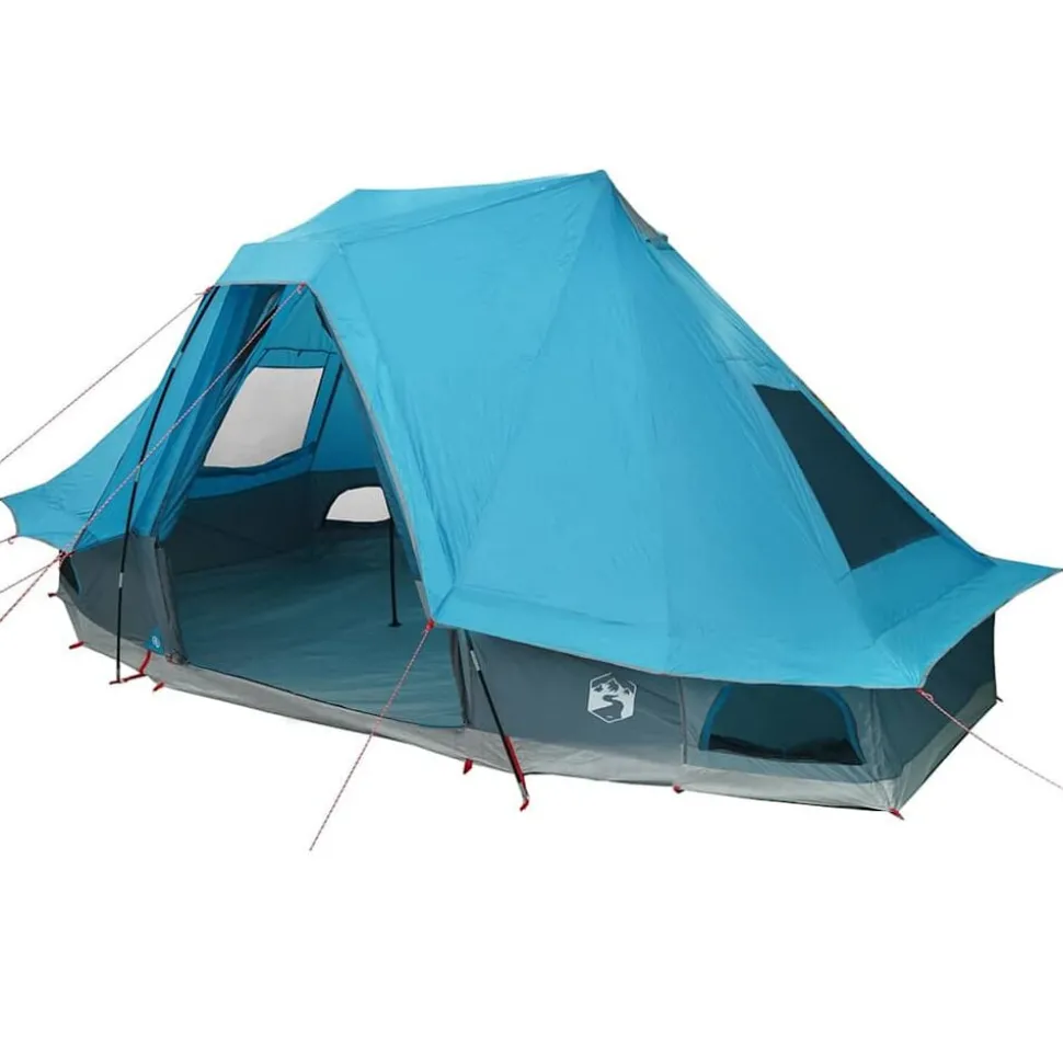 vidaXL Tipi telt med tag med opbevaring Blå 466 x 310 x 240 cm taft