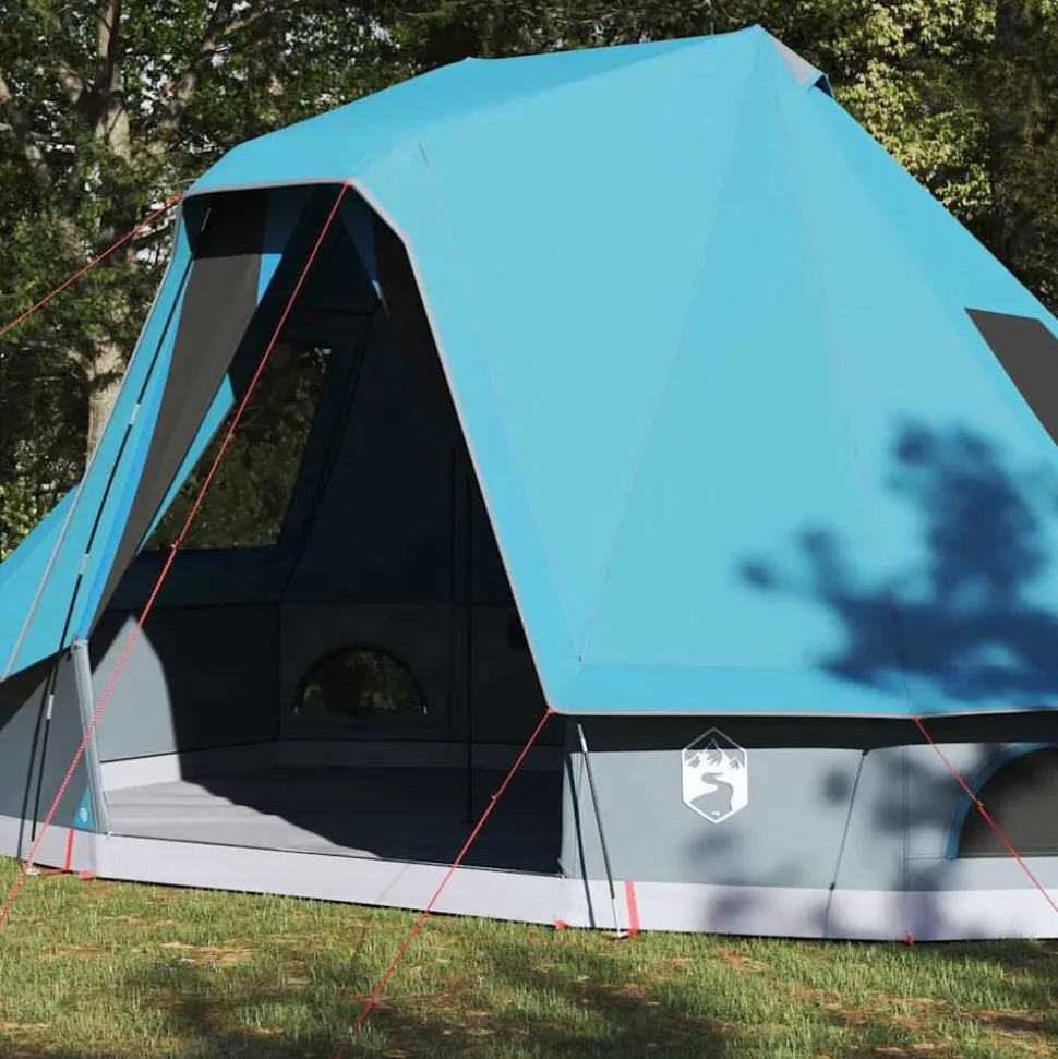 vidaXL Tipi telt med tag med opbevaring Blå 466 x 310 x 240 cm taft
