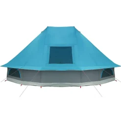 vidaXL Tipi telt med tag med opbevaring Blå 466 x 310 x 240 cm taft