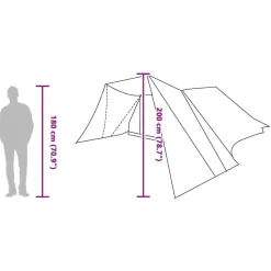 vidaXL Tipi telt med tag med opbevaring Blå 660 x 456 x 200 cm taft