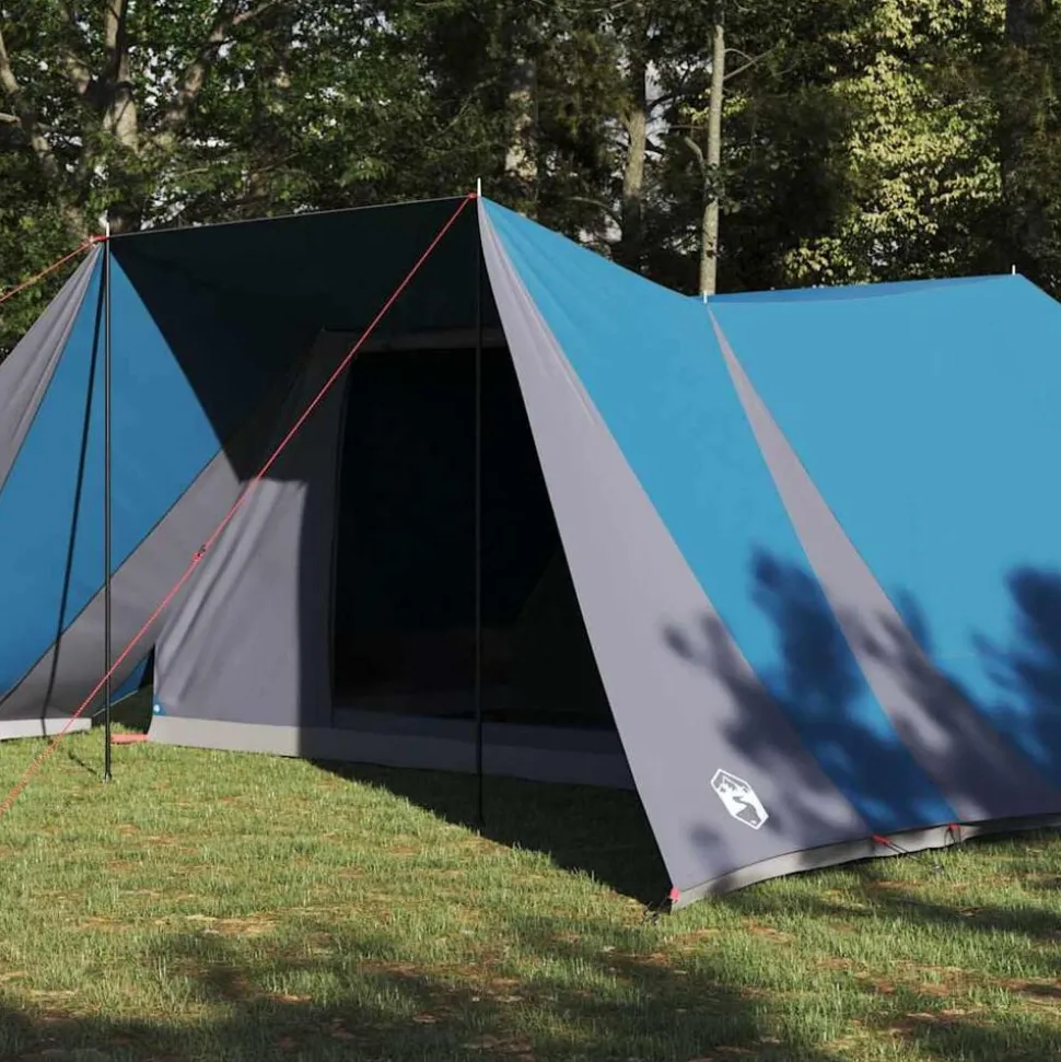 vidaXL Tipi telt med tag med opbevaring Blå 660 x 456 x 200 cm taft