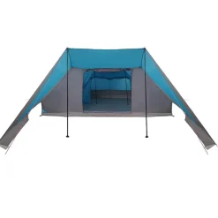 vidaXL Tipi telt med tag med opbevaring Blå 660 x 456 x 200 cm taft