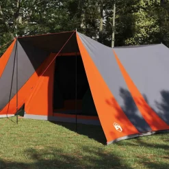vidaXL Tipi telt med tag Grå og orange 660 x 456 x 200 cm taft
