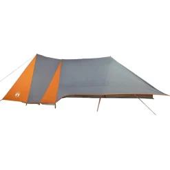 vidaXL Tipi telt med tag Grå og orange 660 x 456 x 200 cm taft