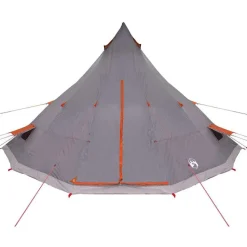 vidaXL Tipi telt med tag Grå og orange 560 x 560 x 300 cm taft