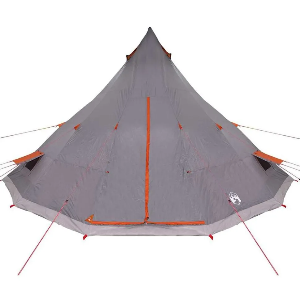 vidaXL Tipi telt med tag Grå og orange 560 x 560 x 300 cm taft