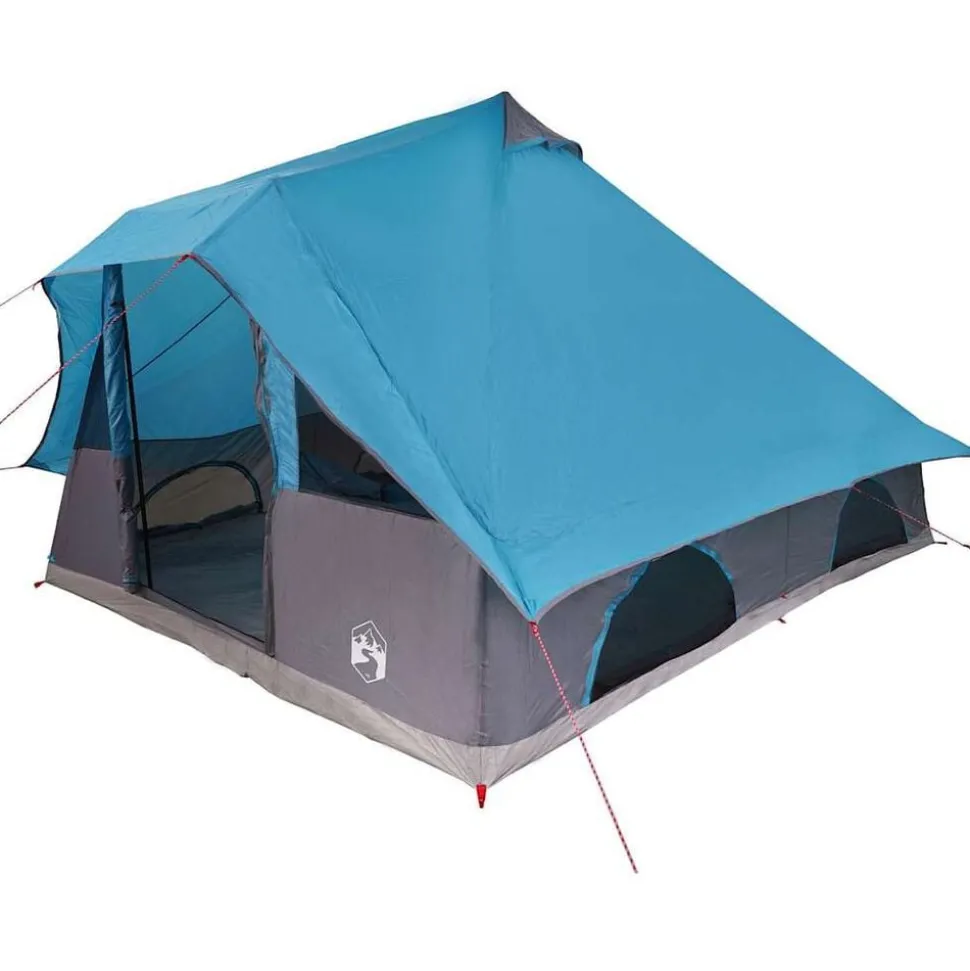 vidaXL Tipi telt med tag med opbevaring Blå 358 x 296 x 258 cm taft