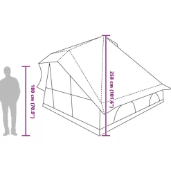 vidaXL Tipi telt med tag med opbevaring Blå 358 x 296 x 258 cm taft
