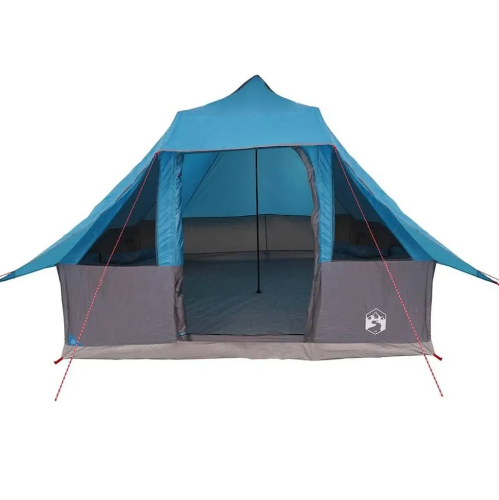 vidaXL Tipi telt med tag med opbevaring Blå 358 x 296 x 258 cm taft