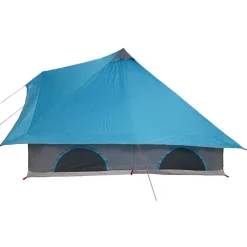 vidaXL Tipi telt med tag med opbevaring Blå 358 x 296 x 258 cm taft