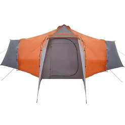 vidaXL Tipi telt med tag Grå og orange 492 x 492 x 275 cm taft