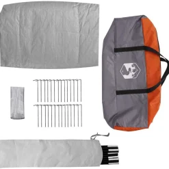 vidaXL Tipi telt med tag Grå og orange 492 x 492 x 275 cm taft