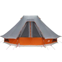 vidaXL Tipi telt med tag Grå og orange 466 x 310 x 240 cm taft
