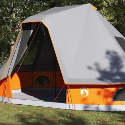 vidaXL Tipi telt med tag Grå og orange 466 x 310 x 240 cm taft