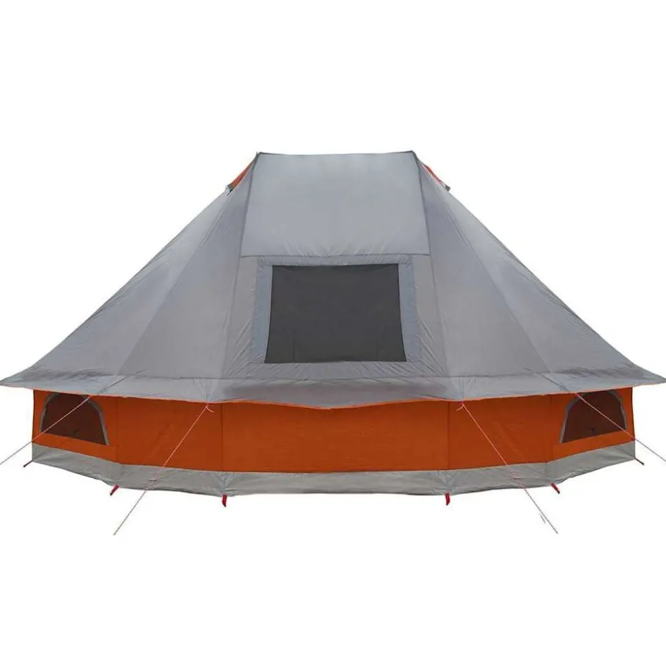 vidaXL Tipi telt med tag Grå og orange 466 x 310 x 240 cm taft