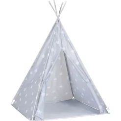 vidaXL tipi til børn 115x115x160 cm med bærepose polyester grå