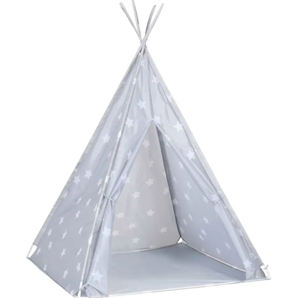 vidaXL tipi til børn 115x115x160 cm med bærepose polyester grå