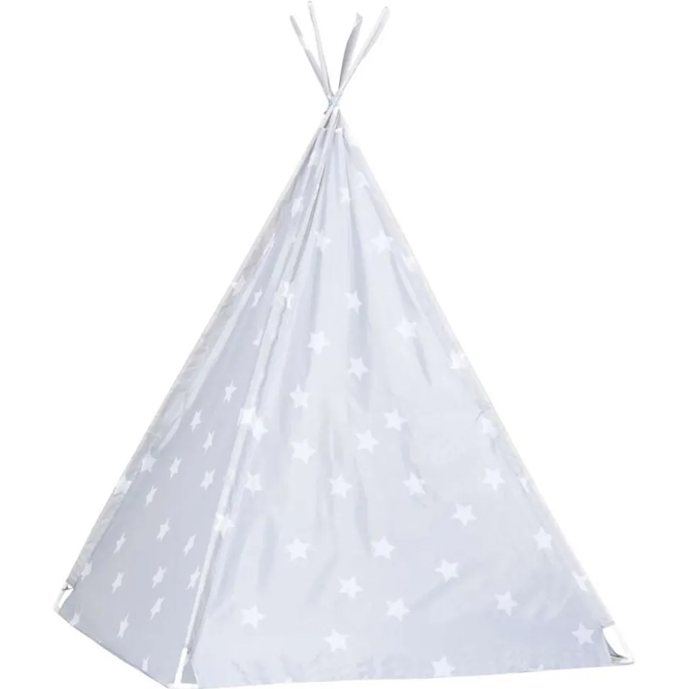 vidaXL tipi til børn 115x115x160 cm med bærepose polyester grå