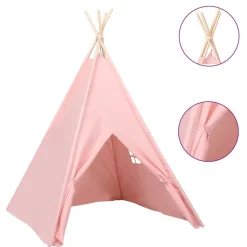 vidaXL tipi til børn 120x120x150 cm med bærepose polyester pink