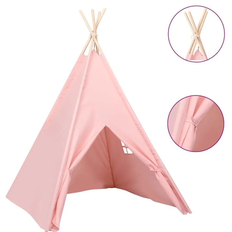 vidaXL tipi til børn 120x120x150 cm med bærepose polyester pink