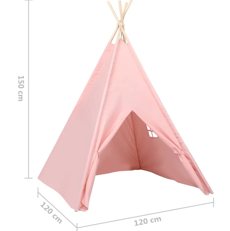 vidaXL tipi til børn 120x120x150 cm med bærepose polyester pink
