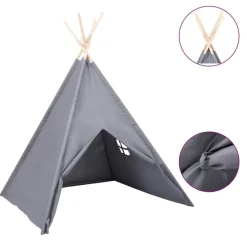 vidaXL tipi til børn 120x120x150 cm med bærepose polyester grå