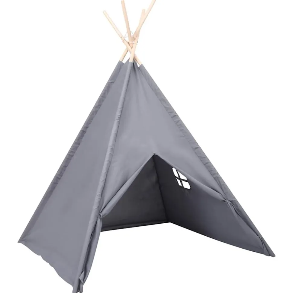 vidaXL tipi til børn 120x120x150 cm med bærepose polyester grå
