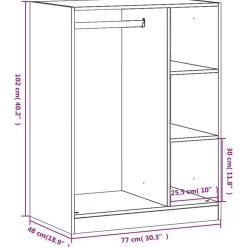 vidaXL tøjreol 77x48x102 cm konstrueret træ betongrå