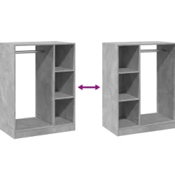 vidaXL tøjreol 77x48x102 cm konstrueret træ betongrå