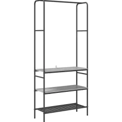 vidaXL Tøjstativ Grå sonoma-eg 77 x 30 x 171 cm Konstrueret træ