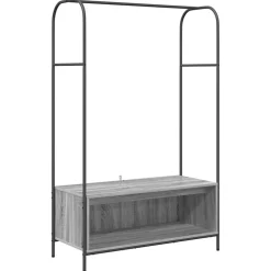 vidaXL Tøjstativ med opbevaring Grå 100 x 44 x 160 cm Konstrueret træ