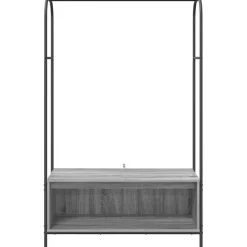 vidaXL Tøjstativ med opbevaring Grå 100 x 44 x 160 cm Konstrueret træ