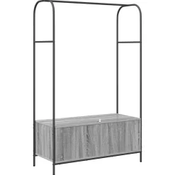 vidaXL Tøjstativ med opbevaring Grå 100 x 44 x 160 cm Konstrueret træ